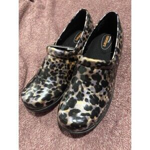 SafeTStep Purple Leopard Print Chef Kitchen Slip Resistant Shoes Size 12